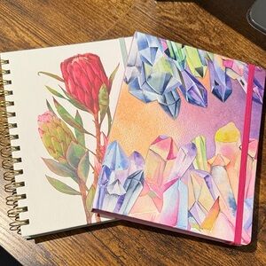 Colorful Crystal and Floral Notebooks (2)
Journal notebooks